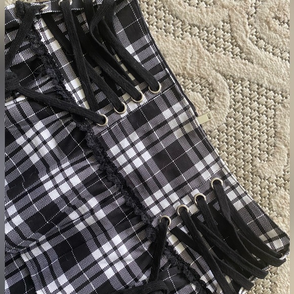 DollsKill | NWT’s cyber Y2K gothic grunge layered plaid corset mini skirt - Picture 3 of 5